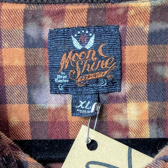 Def Leppard Upcycled Dip Dye Bleach Flannel Shirt - Picture 9 of 15